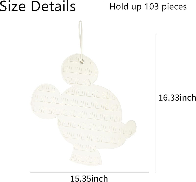 JOYMOMO Hanging Brooch Organizer - Enamel Pin Display, Cute Cartoon Shape Storage Holder for Brooch Pins (Beige-Mouse) - Image 5